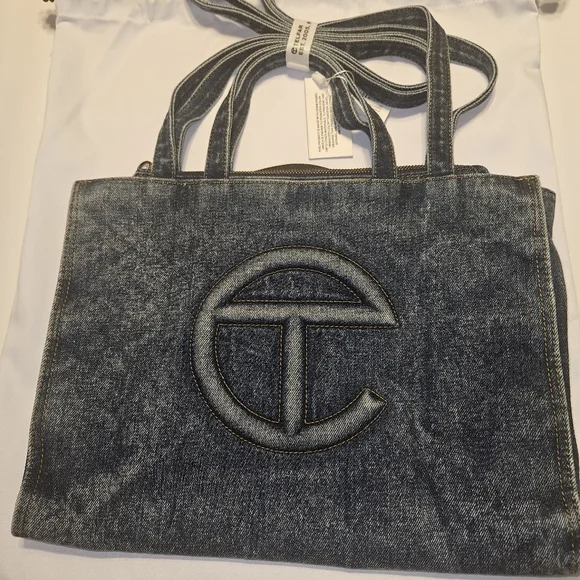 Telfar- Medium Denim Shopper - Blue - Picture 12 of 16